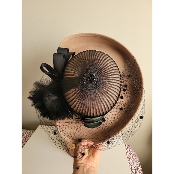 Vintage David M Tan Wool Hat Costume Cosplay Preppy main image 6